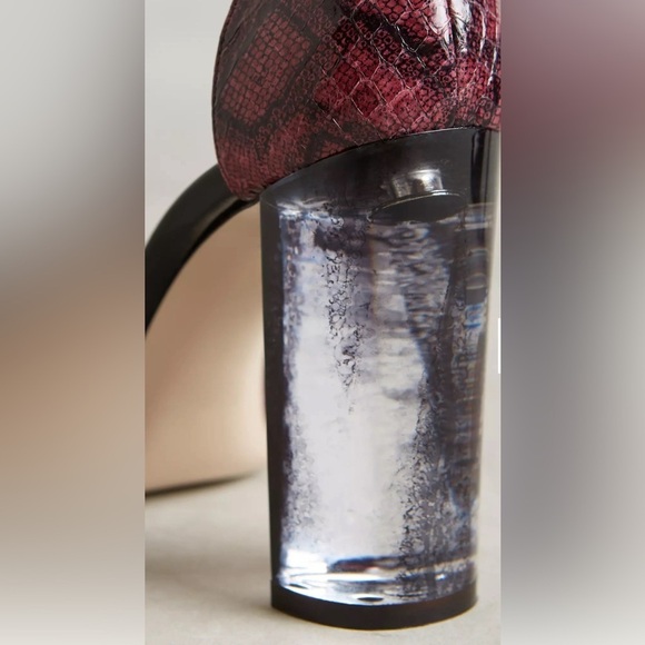 Anthropologie Deimille Noha Cap-Toe Reptile Print Leather Pumps Heels Size 36 - Picture 10 of 12